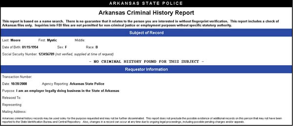 State Result Printout