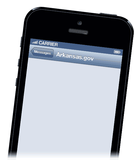 Image of Phone performing text based search of Arkansas State Directory.